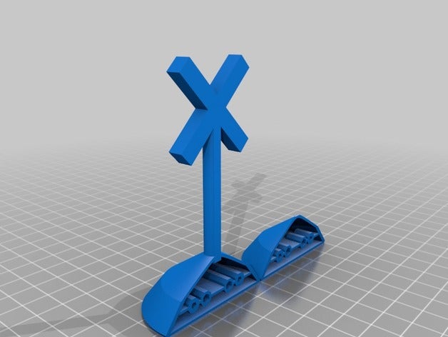 cruce de ferrocarril otro llamado ding señal Impresora 3d las piezas el signos los trenes 3D print model - Mito3D