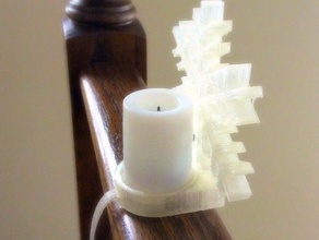 snowflake tealight holder banisters decor christmas decoration ornament tealgiht 3d print model - Mito3D