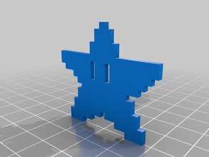 meu personalizados pixel art pingente de estrela jóias 3d print model - Mito3D