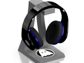 ghostlyvinyl headphone stand audio le cuffie titolare 3d print model - Mito3D