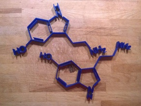 serotonin biology molecule structural formula 3d print model - Mito3D