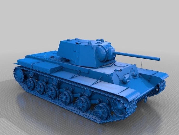 tanque pesado kv-1 veículos armadura soviética ww2 3D print model - Mito3D