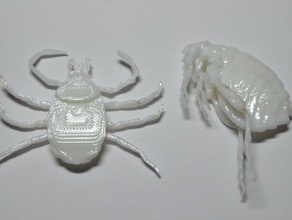 insects remix flea circus play-set +dog tick 3d printing 3d print model - Mito3D