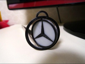 benz spinning key chain keychains mercedes 3d print model - Mito3D