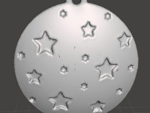 décoration d'arbre de noël - ball étoiles 2d art la balle les fêtes ornement en arbre 3d print model - Mito3D