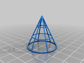 simple wire frame cone math art 3d cylinder geometry model mount primitive toy useful wireframe 3d print model - Mito3D