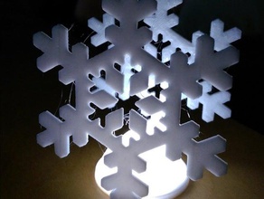 snowflake led light decor 3d print model - Mito3D