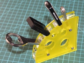 cheese flash drive holder laser cut acrylic design computer lasercut cutter sorting 3d print model - Mito3D