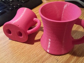 pig cup handle 3d print model - Mito3D