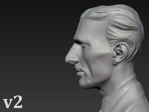 buste de nikola tesla sculptures le 3d print model - Mito3D