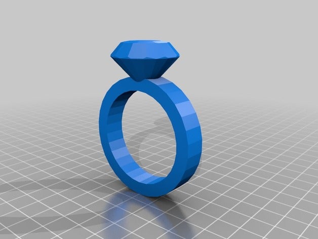 diamond ring rings 3D print model - Mito3D