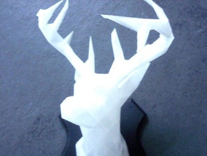 suporte troph e chasse esculturas veado a cabeça baixa contagem de polígonos 3d print model - Mito3D