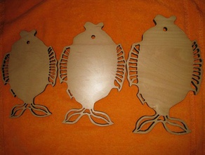 cutting boards fishes kitchen & dining board chopping fish laser lasercut 3d print model - Mito3D