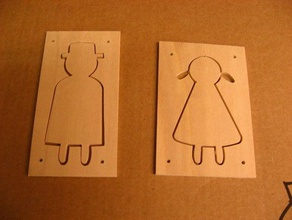 femmina maschio segni altri arte dingfabrik esperimento piatto lasercut legno 3d print model - Mito3D