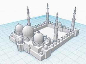 moschea di sheikh zayed - emirati arabi uniti l'arte interattiva 3d miniature abu dhabi dubai emirates gcc in miniatura sharjah solidoodle 3d print model - Mito3D