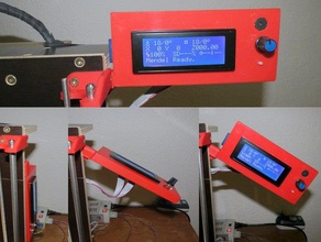 double hinged smart lcd frame 3d printer parts 2004 box hinge i3 lcd2004 openscad parameterized scad 3d print model - Mito3D