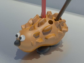 um porco-espinho, porta-caneta office caneta titular porco-espinho 3d print model - Mito3D