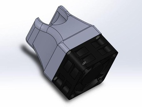 fan duct allmetal v5-24mm Durchmesser 3d Drucker Zubehör Kanal fan-duct 3d print model - Mito3D