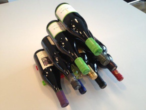 personnalisable à la bosse de bande support bouteille l'organisation customizer personnalisateur défi maison openscad utile vin 3d print model - Mito3D