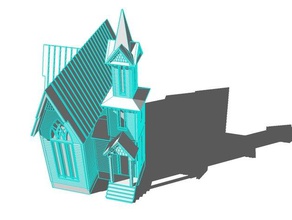 gothic church buildings & structures architecture christmas model 3d print model - Mito3D