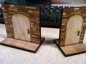 tabletop miniature doorways - closed games dungeons dragons miniatures rpg aid game prop gaming 3d print model - Mito3D