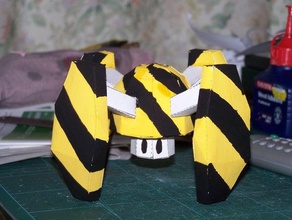 mush-mec brinquedos jogos 1-up craftrobo faca corte a laser cogumelo papel papercraft robô 3d print model - Mito3D