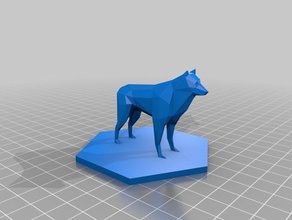 low poly wolf game piece toy & accessories 3d print model - Mito3D
