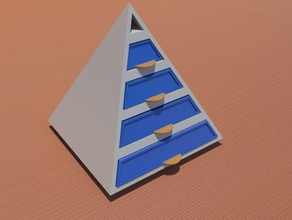 pyramid drawers organization 3d print model - Mito3D
