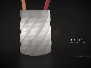 twist - desk container containers low pen pencil poly pot 3d print model - Mito3D