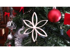 christmas flower center ball decor holiday ornament star wreath 3d print model - Mito3D