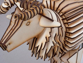 oh deer sculptures des bois de la décoration lasercutter stag 3d print model - Mito3D