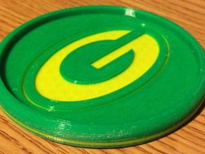 green bay packers coaster household football 3d print model - Mito3D