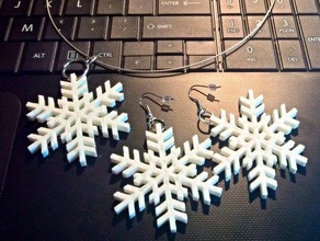 snowflake pendant earrings jewelry christmas cool pendants 3d print model - Mito3D