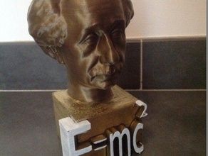 einstein buste e mc2 sculptures 3d print model - Mito3D