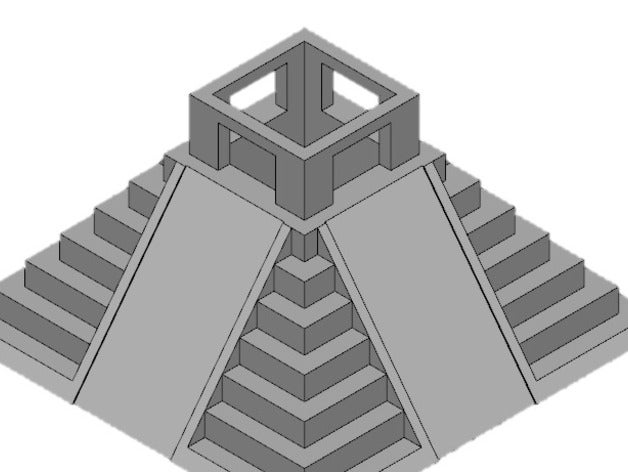 aztec temple buildings & structures 3D print model - Mito3D