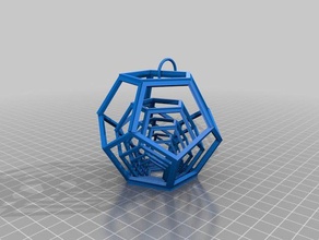 dodecahedron keyring 3d printing key ring reprap repman spin spinner trapezo-rhombic 3d print model - Mito3D