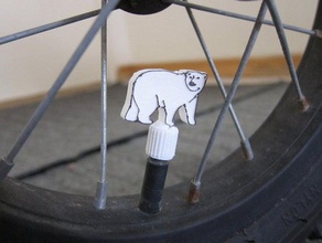 urso polar pneu, tampão da haste de válvula esporte & ao ar livre pac schrader 3d print model - Mito3D