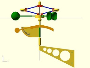 mechanical anemometer gadgets engineering meteorology openscad weather 3d print model - Mito3D