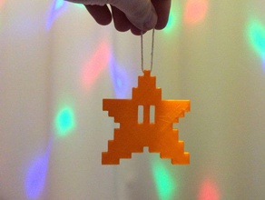 piksel yıldızı mario bros oyunlar dekor 8-bit 8bit Noel retrogaming yıldız 3d print model - Mito3D