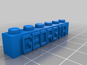 georgia - my customized lego block necklace keychain construction toys 3d print model - Mito3D
