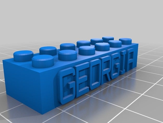 6x2 georgia - özelleştirilmiş lego blok kolye anahtarlığım inşaat oyuncaklar 3D print model - Mito3D