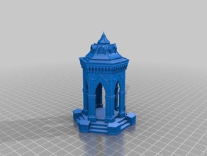 stone gazebo buildings & structures 28mm architecture miniature victorian 3d print model - Mito3D