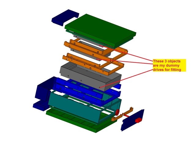 katkı sürücü depolama sistemi bilgisayar elektronik kasa sabit disk Kasası hdd kutusu nas tercümesi 3D print model - Mito3D