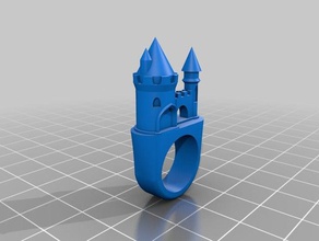 castelo anel jóias 3d print model - Mito3D