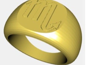 anello con sigillo scorpione segno zodiacale gioielli personalizzabile 3d print model - Mito3D