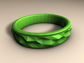 lowpoly pulseira spike v1 assinado - visualboy pulseiras o nome oval picos 3d print model - Mito3D