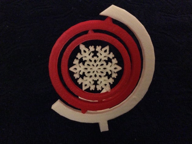 snow flake spinny Sache interaktive Kunst orbit Schneeflocke spin spinny-Sache winter 3D print model - Mito3D