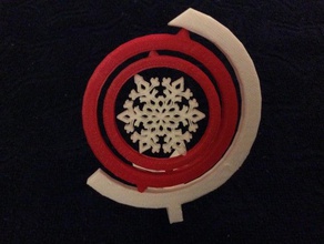 floco de neve spinny coisa arte interativa órbita spin spinny-coisa inverno 3d print model - Mito3D