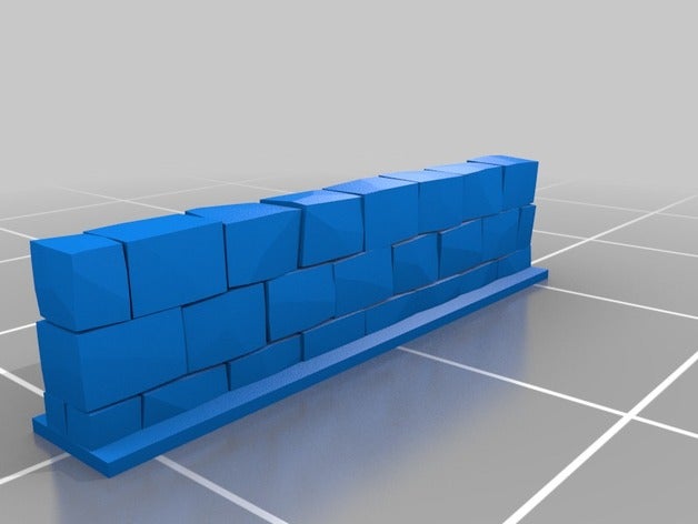 uzun bir taş duvar sahne özelleştirilmiş 3D print model - Mito3D