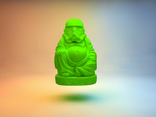 thinking trooper sculptures hotei monk star wars statue stormtrooper 3D print model - Mito3D